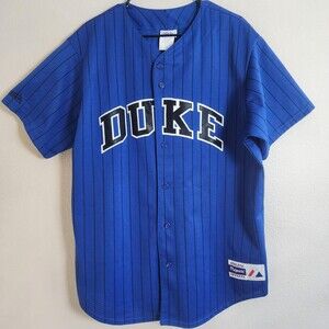 Vintage Duke Blue Devils Jersey Mens XL Blue NCAA Baseball Majestic Mesh 90s